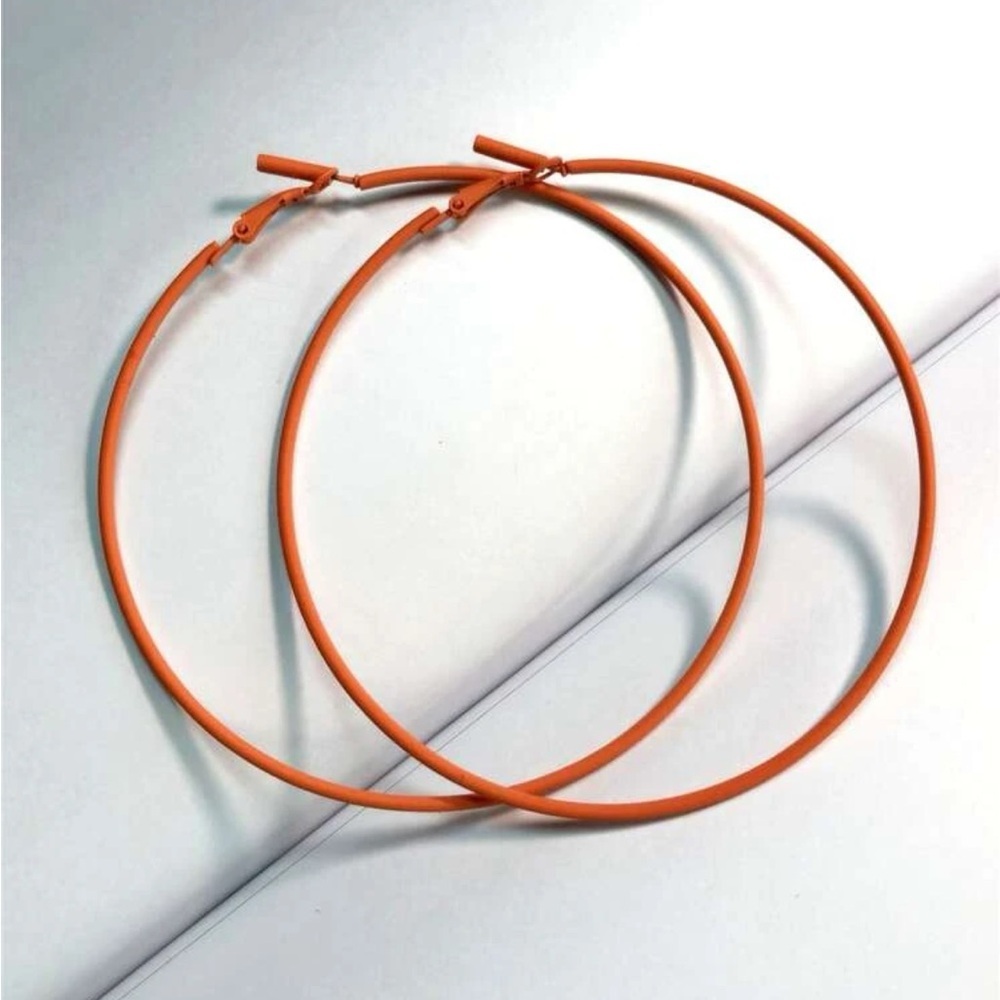 Medium orange hoop earrings
